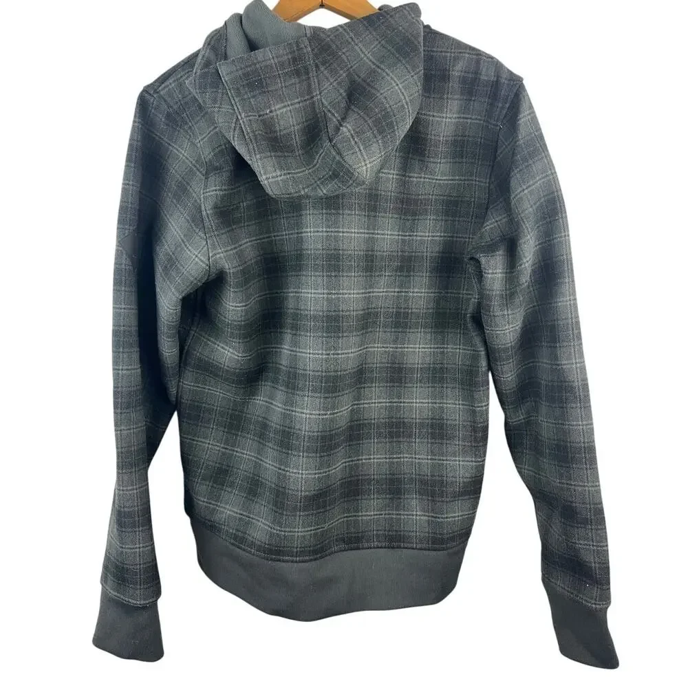 Men's North Face Outbound Gray Plaid Fleece Lined Jacket Small
